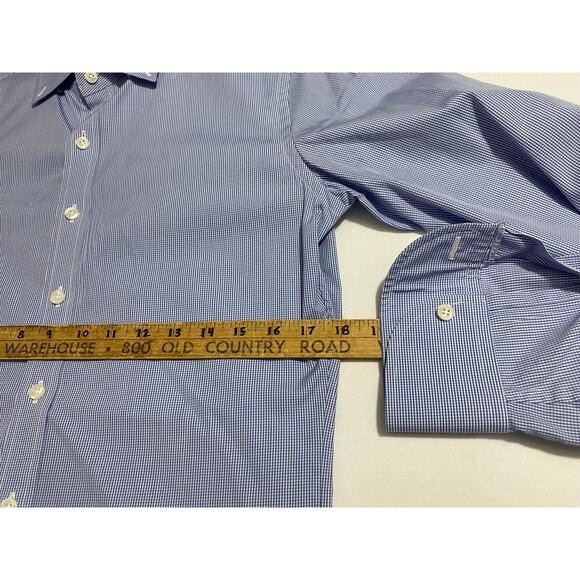 Proper Cloth Shirt Light Blue Check Size Small 18x31 100% Cotton - Picture 7 of 8